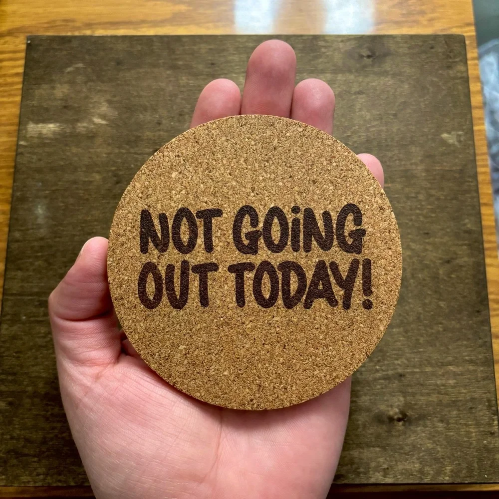 Funny Laser Engraved Cork Coaster #4